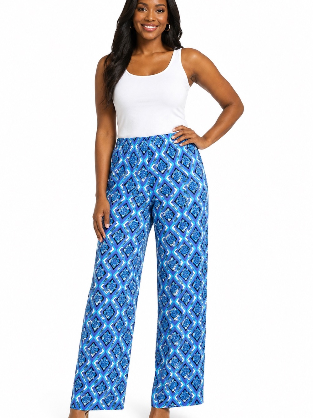 Lulu-B Sea Turtle Print Wide Leg Pants
